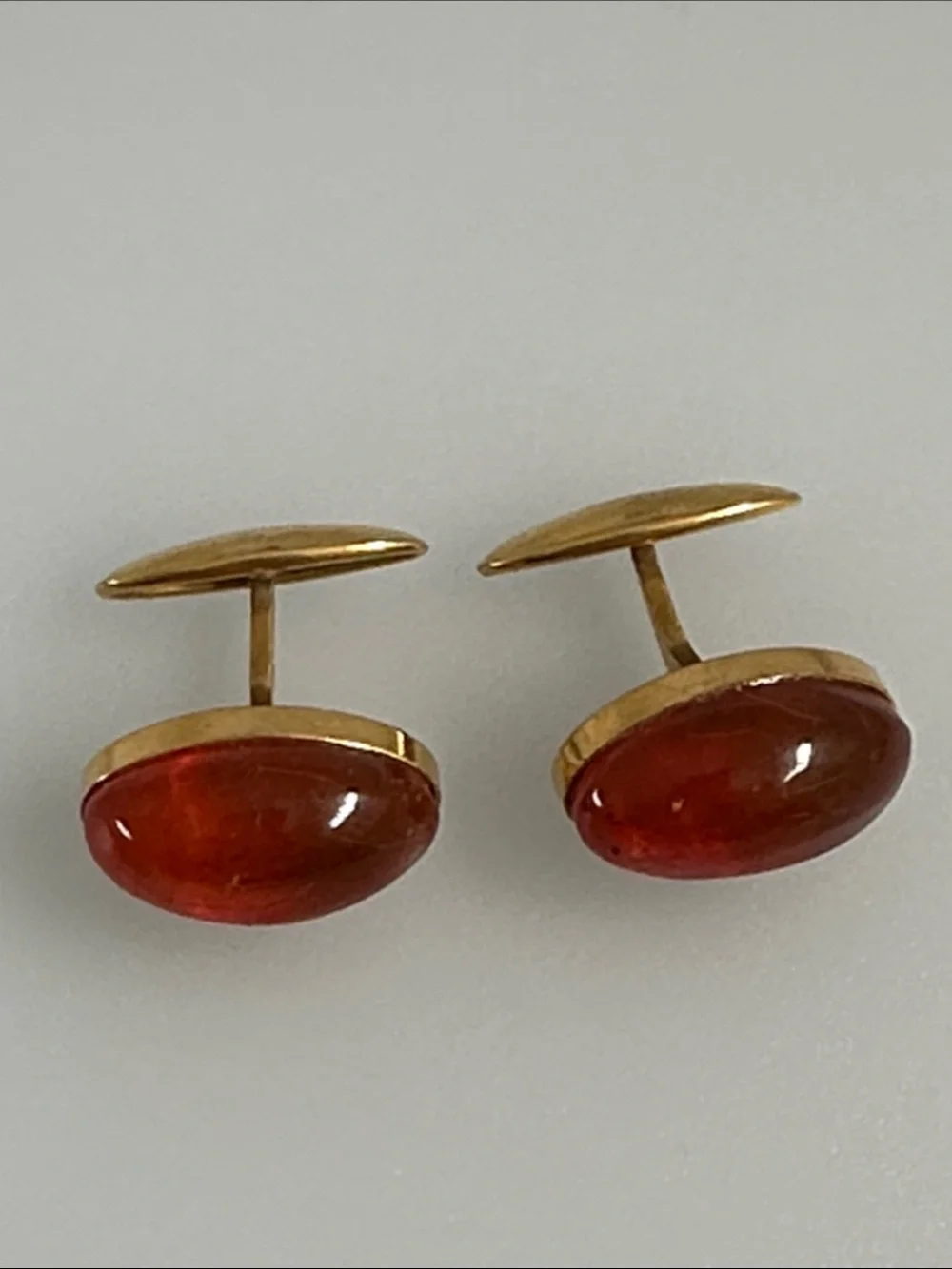 Cufflinks Baltic amber Gold Tone Ring with 9ЯК Hallmark